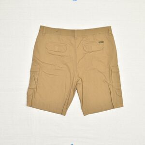 Stanley Men Cargo Shorts Zip Cotton Blend Brown Size 38 Stretch Flex Pockets